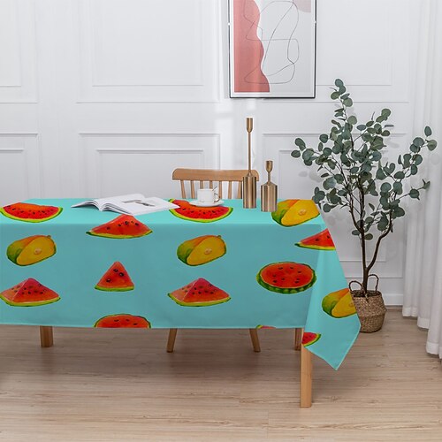 

Fruit Tablecloth,Rectangle Farmhouse Table Cloth Water Resistant Dust Proof Decorative Table Cover for Kitchen Holiday Home Party Decor
