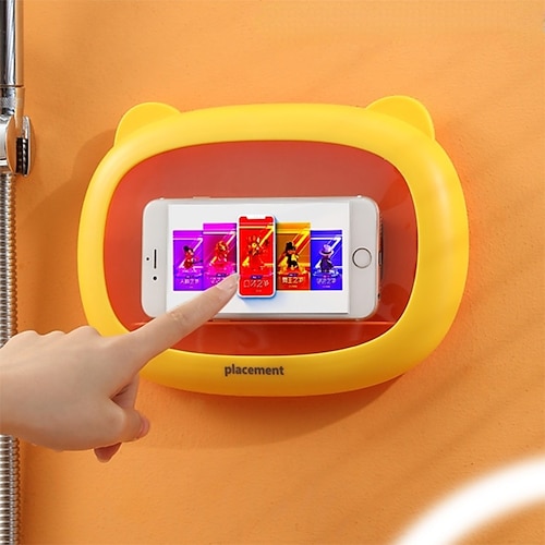 

Bathroom Waterproof Mobile Phone Holder Wall Mount IPhone Case Stand Box Touch Screen Shower Sealing Storage Box Organizer