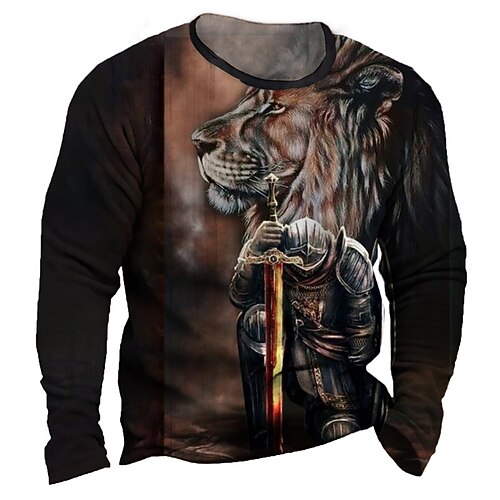 

Men's Unisex Sweatshirt Pullover Graphic Prints Tiger Animal Print Daily Sports 3D Print Casual Vintage Hoodies Sweatshirts Coffee