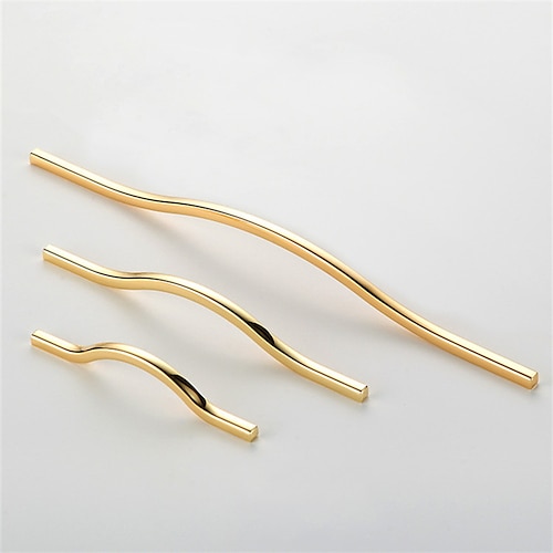 

2pcs Gold Zinc Alloy Wardrobe Handle Cabinet Door Light Luxury Cabinet Handle Door Handle Nordic Modern Simple Drawer Cabinet Small Handle