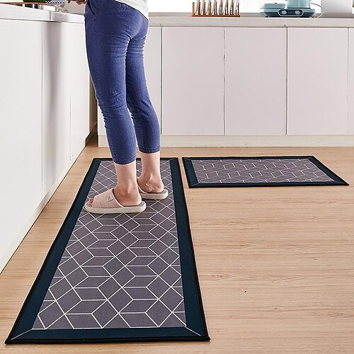 

Kitchen Rugs and Mats Standing Rug Cushioned Anti-Fatigue Floor Carpet, Pvc Comfort Standing Foam Mat Home, Office, Sink, Laundry,Stand-up Desks