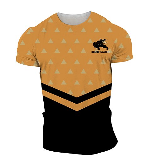

Inspired by Demon Slayer: Kimetsu no Yaiba Agatsuma Zenitsu T-shirt Anime 100% Polyester Anime Classic Retro Vintage T-shirt For Men's