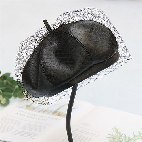 

Women's Classic Timeless Beret Hat Newsboy Cap Party Wedding Dailywear Mesh Pure Color Black Hat Portable Comfort Fashion