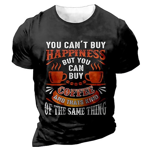 

Men's Unisex T shirt 3D Print Graphic Letter Crew Neck Street Daily Print Short Sleeve Tops Casual Designer Big and Tall Papa T Shirts Black / Red / Summer