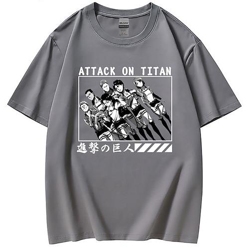 

Inspired by Attack on Titan Eren Yeager Levi·Ackerman T-shirt Anime 100% Polyester Anime Harajuku Graphic Kawaii T-shirt For Men's / Women's / Couple's