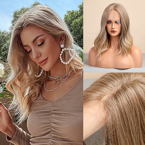 

HAIRCUBE Lace Front Wigs Ombre Brown Short Bob Wig For Women 13x4x1 T Part Lace Wigs Brazilian Body Wave Lace Front Wig 180%