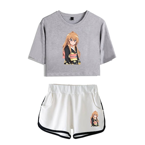 

Inspired by Toradora Aisaka Taiga Outfits Crop Top 100% Polyester Anime Harajuku Graphic Shorts For Women's