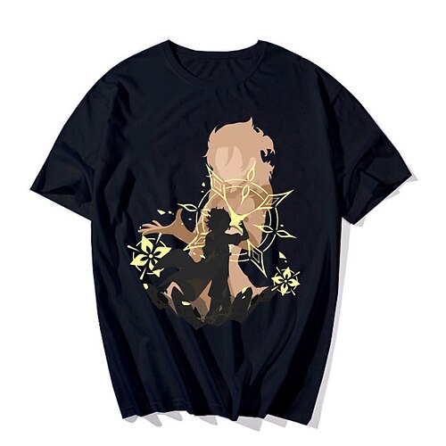 

Inspired by Genshin Impact Albedo T-shirt Cartoon 100% Polyester Anime Harajuku Graphic Kawaii T-shirt For Men's / Women's / Couple's