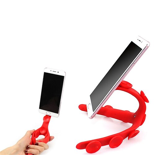 

Phone Stand Portable Lightweight Solid Phone Holder for Desk Bedside Selfies / Vlogging / Live Streaming Compatible with Tablet All Mobile Phone Phone Accessory