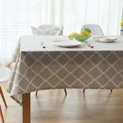 

Farmhouse Style Pastoral Tablecloth Cotton Linen Fabric Table Cloth,Washable Table Cover Dust-Proof Wrinkle Resistant for Restaurant, Picnic, Indoor and Outdoor Dining