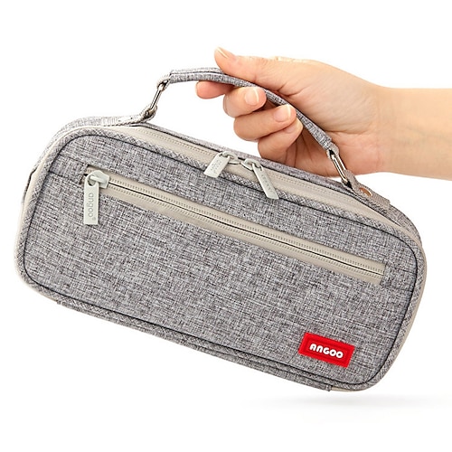 

Pencil Cases Wear-Resistant Multifunction With Zipper Canvas for School Office Student