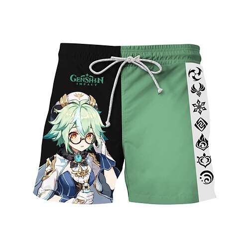 

Inspired by Genshin Impact Xiao Ningguang Beach Shorts Board Shorts 100% Polyester Anime Harajuku Graphic Kawaii Shorts For Men's / Women's / Couple's