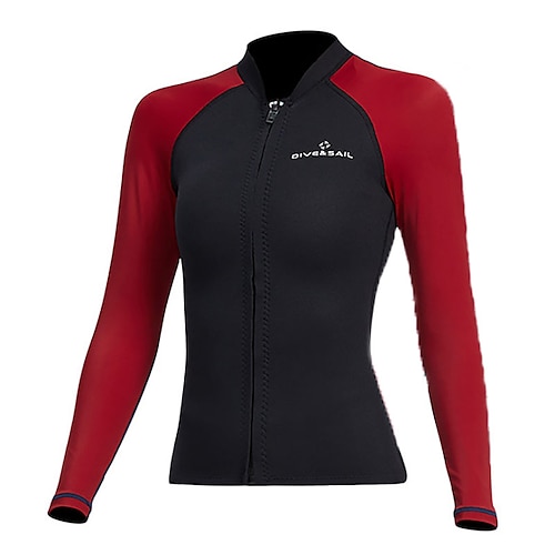 

Per donna Giacca muta 1,5 mm Neoprene SCR Superiore UPF50 Traspirante Elevata elasticità Manica lunga Zip frontale - Nuoto Immersioni Surf Sub Collage Primavera Estate Inverno
