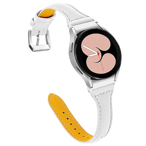 

1 pcs Smart Watch Band for Samsung Galaxy Watch 4 40/44mm Watch 4 Classic 42/46mm Stainless Steel Genuine Leather Smartwatch Strap Shockproof Classic Clasp Leather Loop Replacement Wristband