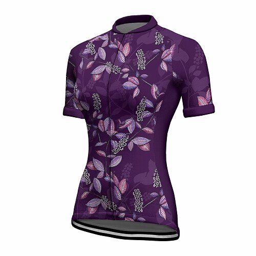 

21Grams Women's Short Sleeve Cycling Jersey Summer Spandex Purple Blue Rose Red Floral Botanical Bike Top Mountain Bike MTB Road Bike Cycling Quick Dry Moisture Wicking Sports Clothing Apparel