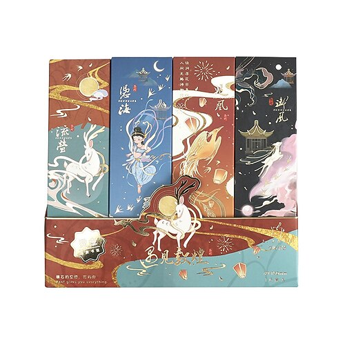 

120 pcs Paper Bookmark Flower Geometrical Creative Delicate Pagination Mark Paper Retro Cartoon Funny Bookmark for Student Women Teens 154 inch
