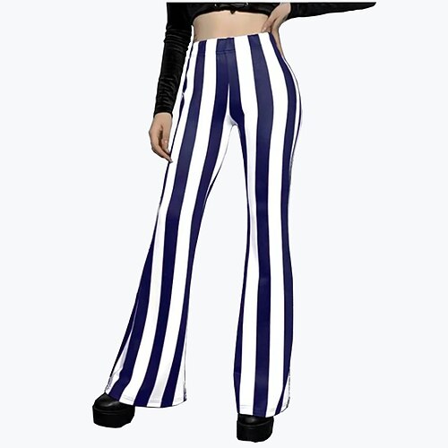 

Women's Flare Chinos Pants Trousers Bell Bottom Blue Red Black Mid Waist Fashion Casual Weekend Micro-elastic Full Length Comfort Stripe S M L XL XXL