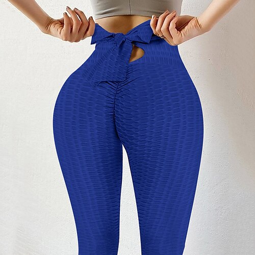 

Women's Tights Leggings Blue Gray Black High Waist Casual / Sporty Athleisure Weekend Yoga Stretchy Ankle-Length Tummy Control Plain S M L XL XXL / Slim