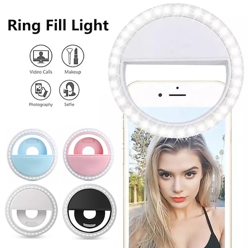 

Fill Light USB Charge Led Selfie Ring Light Mobile Phone Lens LED Selfie Lamp Ring for mobile phone Selfie Light 8.4 mm 180 °