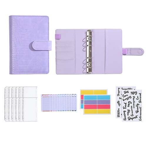 

2022 Binder Daily Weekly Monthly Planner A6 4.1×5.8 Inch Classic PU Hardcover Refillable Replaceable With Inner Pockets Planner 24 Pages for School Office Student