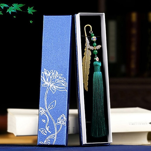 

Metal Bookmark Flower Feather Plant Creative Delicate Page Markers Metal Retro Chinese Style Funny Bookmark for Student Women Gifts 40.64 cm