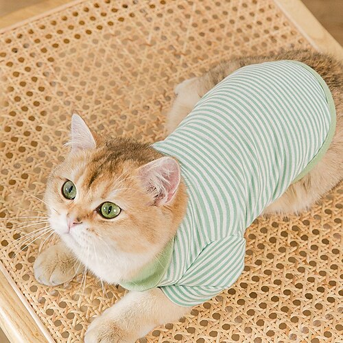 

Dog Cat Shirt / T-Shirt Stripes Fashion Cute Sports Casual / Daily Dog Clothes Puppy Clothes Dog Outfits Soft Green Rosy Pink Costume for Girl and Boy Dog Cloth XS S M L XL