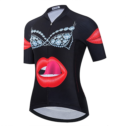 

21Grams Women's Short Sleeve Cycling Jersey Summer Spandex Black 3D Bike Top Mountain Bike MTB Road Bike Cycling Quick Dry Moisture Wicking Sports Clothing Apparel / Athleisure