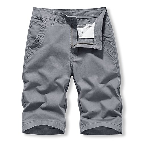 

Men's Shorts Chino Shorts Bermuda shorts Work Shorts Zipper Plain Comfort Knee Length Outdoor Daily Going out 100% Cotton Fashion Streetwear Black Army Green
