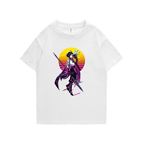 

Inspired by Genshin Impact Xiao T-shirt Cartoon 100% Polyester Anime Harajuku Graphic Kawaii T-shirt For Men's / Women's / Couple's