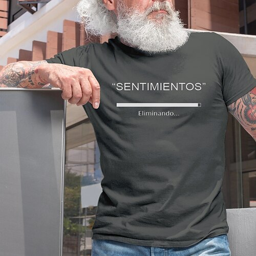 

Men's T shirt Hot Stamping Letter Round Neck Casual Daily Print Short Sleeve Tops Simple Basic Blue Black Gray