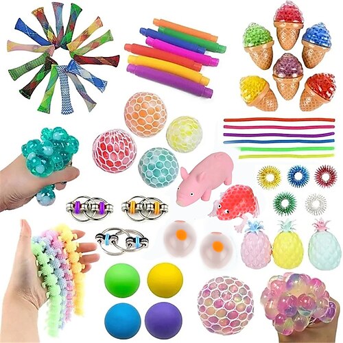 

Finger Toy Sensory Fidget Toy Stress Reliever27 pcs Portable Gift Cute Stress and Anxiety Relief Durable Non-toxic For Teen Adults' Men Boys and Girls Home Christmas Gifts Party Work Outdoor