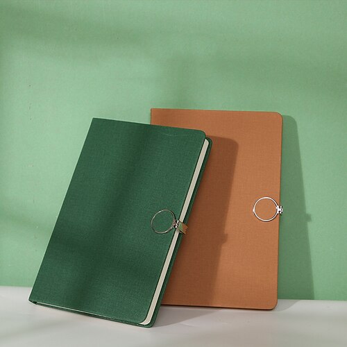

Lined Notebook Lined A5 5.8×8.3 Inch Solid Color PU SoftCover with Lock Button 264 Pages Notebook for School Office Business