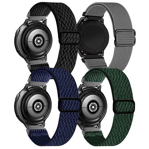 

20mm stretchy bands compatible with samsung galaxy watch 4 40mm 44mm/classic 42mm 46mm/galaxy watch 3 41mm/galaxy watch 42mm/active 40mm/active 2 40 44mm/gear s2 classic, nylon strap for men women