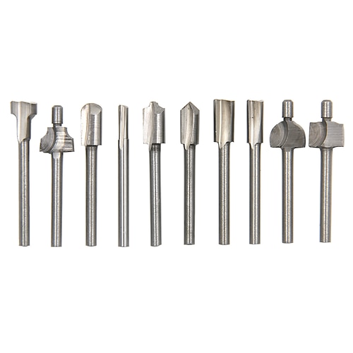 

10PCS Router Bits Set 1/8 Inch 3mm Mini Shank High Speed Steel Drill Bits Files Rotary For Woodden Cutter Tools