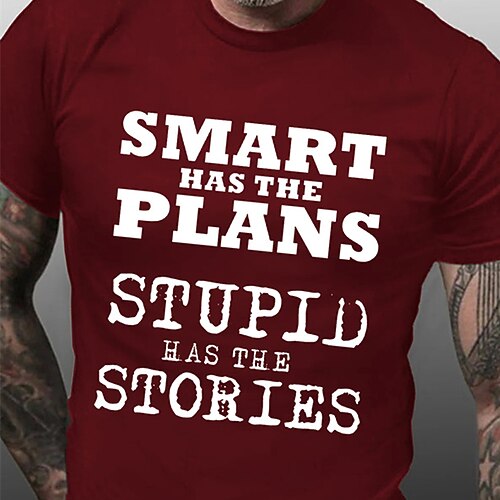 

Men's T shirt Hot Stamping Graphic Letter Crew Neck Street Casual Print Short Sleeve Tops Basic Fashion Classic Comfortable Wine White Black