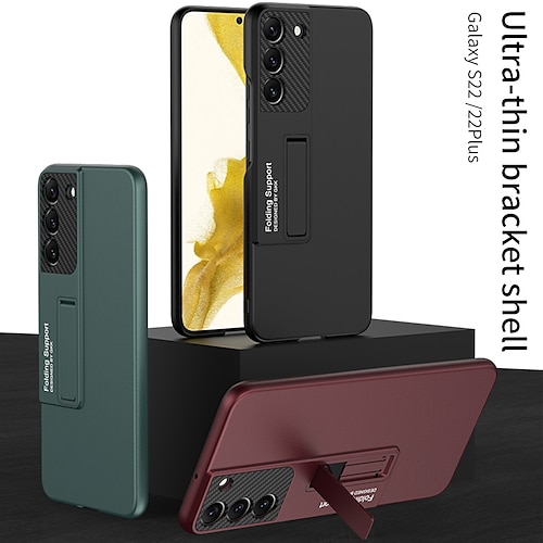 

Phone Case For Samsung Galaxy Back Cover S22 S22 Plus with Stand Shockproof Dustproof Solid Colored TPU