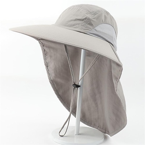 

Men's Women's Sun Hat Bucket Hat Fishing Hat Boonie hat Wide Brim with Neck Flap Summer Outdoor UV Sun Protection Sunscreen Anti-Mosquito UV Protection Hat Pure cotton-military green cotton-khaki