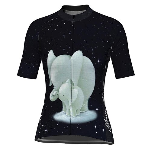 

21Grams Women's Short Sleeve Cycling Jersey Black Animal Bike Top Mountain Bike MTB Road Bike Cycling Spandex Polyester Breathable Quick Dry Moisture Wicking Sports Clothing Apparel / Athleisure
