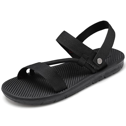 

Men's Slippers Flip-Flops Casual Beach Daily Elastic Fabric Black Brown Summer