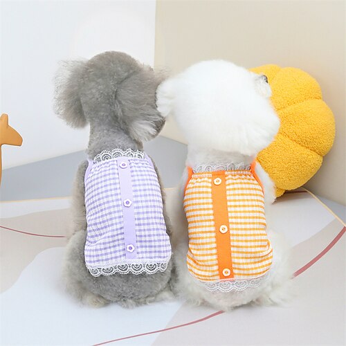 

Dog Cat Vest Solid Colored Adorable Sweet Dailywear Casual / Daily Dog Clothes Puppy Clothes Dog Outfits Soft Blue Purple Orange Costume for Girl and Boy Dog Polyester Cotton S M L XL XXL