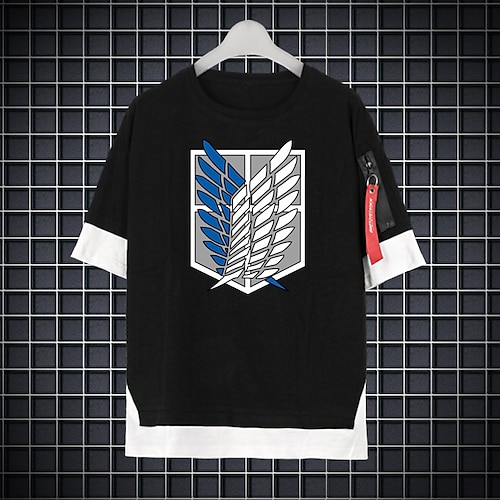 

Inspired by Attack on Titan Eren Jaeger Wings of Freedom Cosplay Costume T-shirt Polyester / Cotton Blend Pattern Harajuku Graphic Kawaii T-shirt For Men's / Women's / Couple's