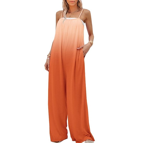 

summer women's clothing large size casual loose sleeveless high waist jumpsuit women