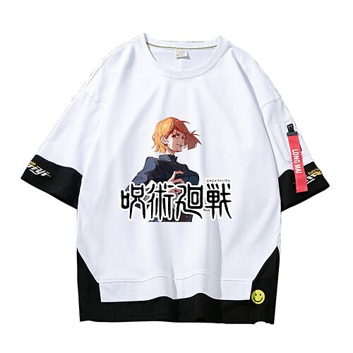 

Inspired by Jujutsu Kaisen Kugisaki Nobara T-shirt Cartoon 100% Polyester Anime Fake two piece Harajuku Street Style T-shirt For Men's / Women's / Couple's