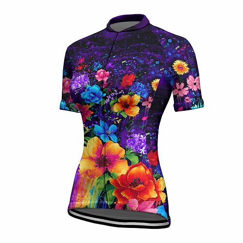 

21Grams Women's Short Sleeve Cycling Jersey Summer Spandex Purple Bike Top Mountain Bike MTB Road Bike Cycling Quick Dry Moisture Wicking Sports Clothing Apparel / Stretchy / Athleisure