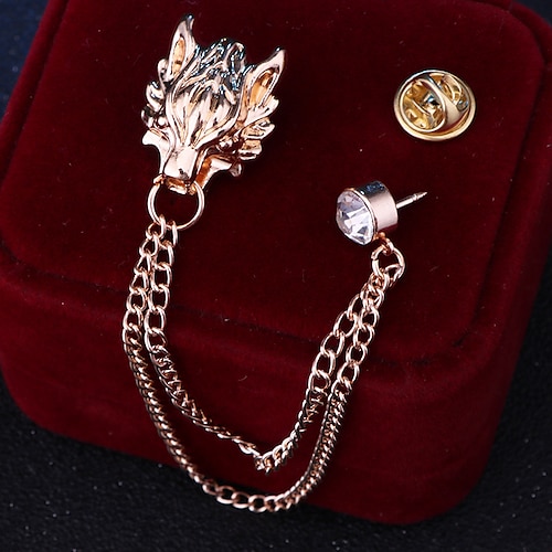 

Women's Brooches Geometrical Wolf Head Artistic Simple Luxury Fashion European Brooch Jewelry Golden Silver For Wedding Street Daily Work Festival