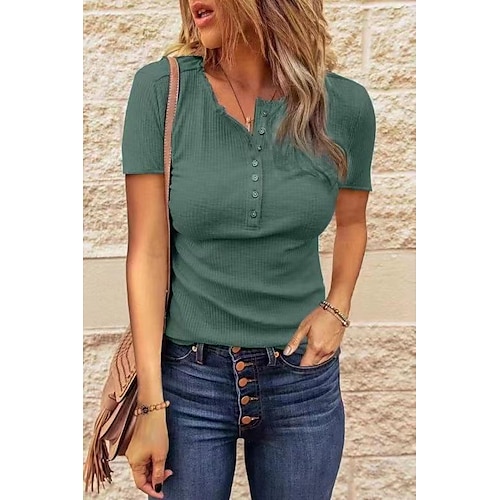 

Henley Shirt Henley Shirt Green White Black S