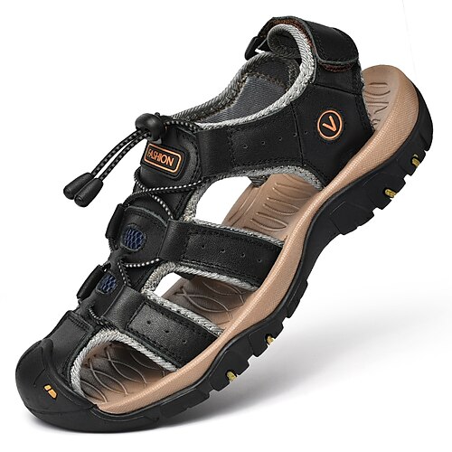 

Men's Sandals Casual Classic Chinoiserie Daily Beach PU Booties / Ankle Boots Black Spring Summer