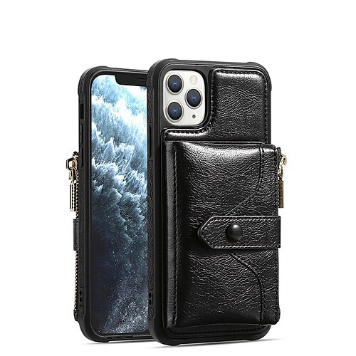 

Phone Case For Apple Wallet Card iPhone 12 Pro Max 11 SE 2020 X XR XS Max 8 7 Plus Wallet Card Holder Shockproof Solid Colored PU Leather