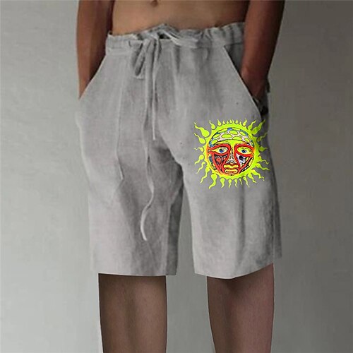 

Men's Stylish Designer Straight Shorts Elastic Waist Print Short Pants Sports Outdoor Daily Graphic Prints Sun Cotton Blend Comfort Breathable Mid Waist Green White Gray Khaki M L XL XXL 3XL / Summer