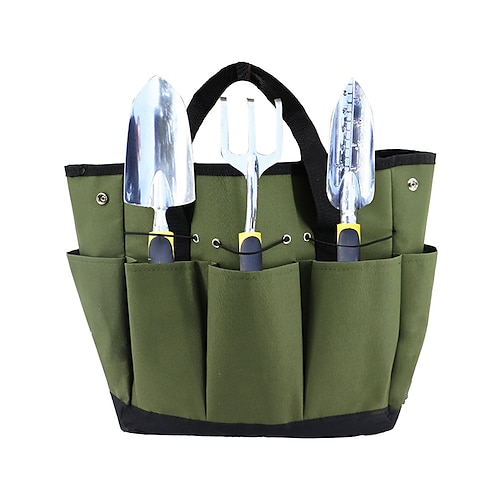 

Outdoor 8 Pocket Garden Tool Bag Military Green Portable Gardening Tool Storage Bag(without tools)